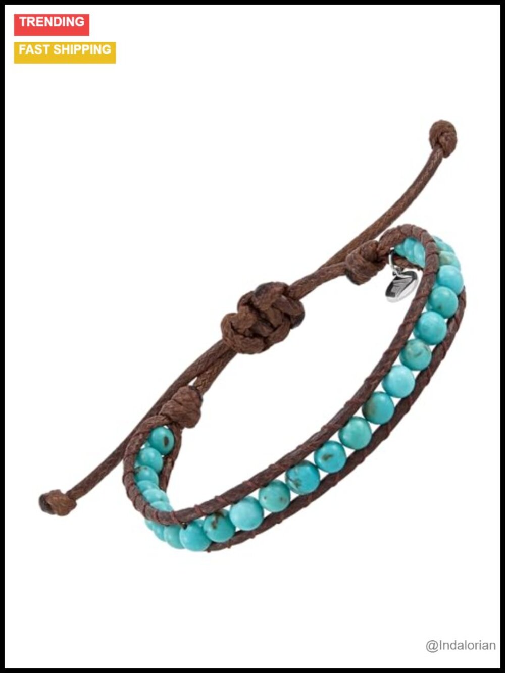 Sterling Silver Teal Turquoise Beaded Bracelet Adjustable 8 Inch